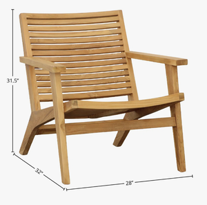 Fluid Silhouette Teak Wood Sun Lounger Ergonomic Reclined Slat <b>Bench</b> with Flat Timber Armrests - Product Image 5