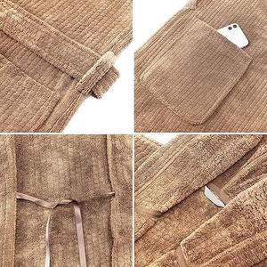 Peignoir Homme en Polaire Sherpa Entièrement Doublé, Ensemble Complet, Robe Contrastante Longue en Peluche, Vêtement de Nuit 100% Coton Polaire pour l'Hiver – Vente en Gros - Product Image 4