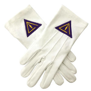 Gants de cérémonie en coton blanc doux et respirant pour événements rituels, insignes fraternels, confortables à porter - Product Image 2