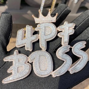 Collar con Colgante de Letra Personalizado con Nombre, de Plata de Ley 925, con Moissanita que Pasa el Test de Diamantes, Estilo Iced Out, Joyería Hip Hop, Regalo para Rapper - Product Image 5