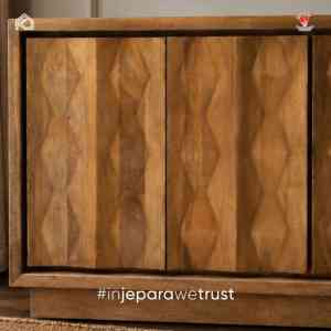 Aparador de Madera Maciza con 4 Puertas, Aparador de Madera Tallada, Estilo Americano Moderno, Muebles para Sala de Estar, Hotel, Villa - Product Image 2