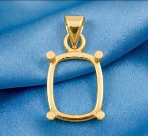 Base de Plata de Ley 925 Sólida para Colgante Octogonal con Engaste de Garras para Gemas Cabujón Octogonales de 7x5mm-18x24mm, Joyería DIY - Product Image 5
