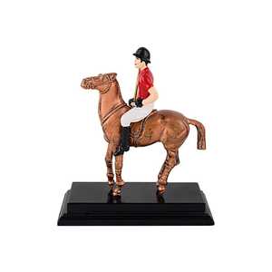 Luxuria Handmade Brass Polo Player <b>Figure</b> Horse Traditional Animal Sculpture Modern Eco-Friendly Tabletop Decor for Living Room - Product Image 1