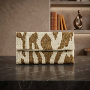 Bolso de mano de chenilla con cuentas, bolso plegable tejido, bolso de moda de dos tonos para regalo de fiesta - Product Image 5