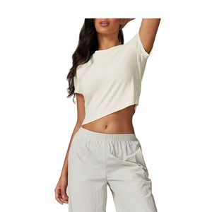 T-shirt court personnalisé pour femme, vente en gros, manches courtes, décontracté, doux, respirant, mode estivale, coupe ample, streetwear, crop tee - Product Image 5