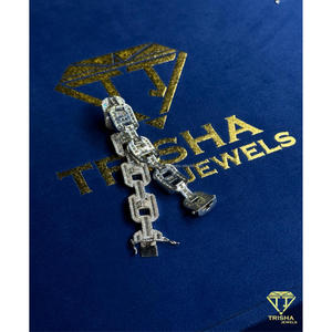 High Quality <b>Iced</b> <b>Out</b> Diamond Link Bracelet 925 Sterling Silver With VVS Lab Grown Diamond Setting Luxury Men’s Jewelry - Product Image 4