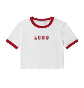 Conjunto de Top Corto y Pantalones Cortos de Verano Personalizados, Ecológicos, de Spandex/Algodón para Mujer, Camiseta Corta y Pantalones Cortos por Encima de la Rodilla para Deporte y Uso Casual - Product Image 4