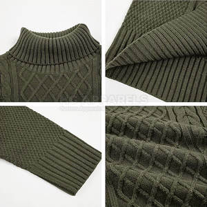 Pull d'hiver pour homme de style classique, faible MOQ, en mélange de coton et de laine, tissu respirant, logo frontal, confort durable, haute qualité - Product Image 6