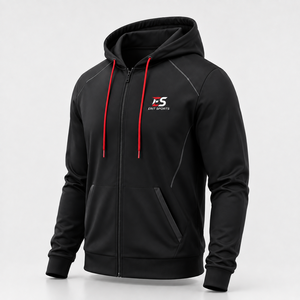 New Arrival 2026 OEM Service Custom Logo Winter <b>Men</b> Solid Vintage Zipper-Up <b>Fleece</b> Hoodie Sweatshirt 2 Pcs 100% Polyester - Product Image 3
