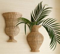 Vas/penanam tanaman hias dinding dari rotan untuk dekorasi rumah Anda, buatan Vietnam dengan harga grosir