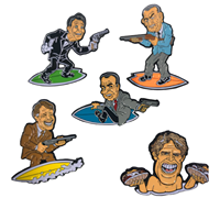 Broche en émail personnalisée avec personnage de dessin animé, badge amusant sur le thème du surf, broche en métal de collection, cadeau |   Exportation en gros 2026 Fabricant