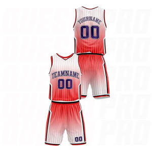Tenues de basket-ball personnalisées en dégradé violet-rouge, grandes tailles, respirantes, avec nom et numéro d'équipe personnalisés - Product Image 3