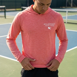 Pickleball Hooded performance tee Long Sleeve Moisture Wicking Aero Vented Unisex Dynamic <b>Compression</b> Pickleball Apparel OEM ODM - Product Image 5