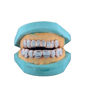 Joyería 18K chapado en oro rosa Moissanite dientes Grillz Invisible con corte princesa 925 Plata VVS personalizado Hip Hop Iced Out Grillz - Product Image 1