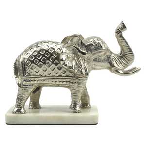 Silver <b>Elephant</b> Figurine 26cm L X 18.5cm H X 10cm W Handmade Metal Sculpture Modern Design Eco-Friendly Durable Living Room - Product Image 5