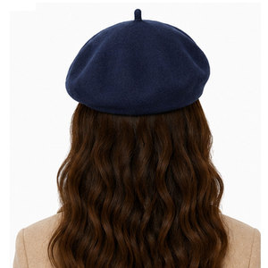 Stylish Merino Wool <b>Beret</b> Hat Premium Felt <b>Beret</b> with Minimal Embroidered Accent for Timeless Fashion Looks - Product Image 6
