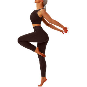 Ropa deportiva para mujer, conjunto de entrenamiento de yoga y gimnasio, moderno, de tela elástica, cómodo y con soporte. - Product Image 6