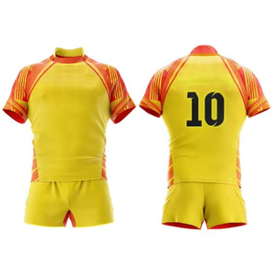 Men's Red And Yellow Gradient <b>Soccer</b> Jersey Set Short Sleeve Stand Collar Moisture Wicking Polyester Uniform For Adults All - Product Image 3