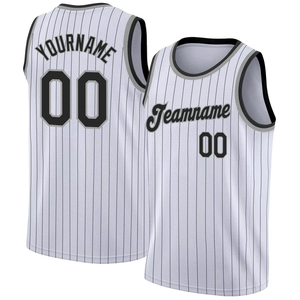 Camiseta de Baloncesto Sublimada Personalizada OEM con Rayas Blancas y Azules, de Secado Rápido, Malla Transpirable, Ropa Deportiva para Hombre - Product Image 6