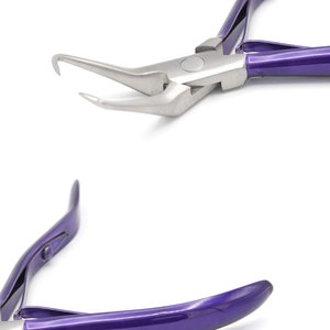 Alicates de precisión morados para extensiones de cabello y abalorios, herramienta profesional de peluquería premium para salones y uso doméstico - Product Image 3
