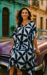 Vestido de Rayón Elegante Estampado Premium para Descanso en Interiores, Elegancia Diaria, Precio de Oferta por Proveedor - Product Image 5