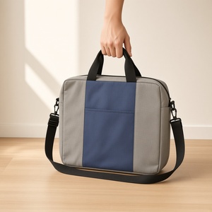 Bolsa para documentos y portátil con logotipo personalizado, bandolera bicolor para regalo corporativo, MOQ bajo - Product Image 1