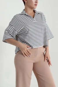 เสื้อยืดโอเวอร์ไซส์ Ever Glow Plus Size สำหรับผู้หญิง สีฟ้าอ่อน คอกลม แขนสั้น ผ้าโพลีเอสเตอร์/คอตตอน ทรงหลวม น้ำหนัก 340 กรัม - Product Image 2