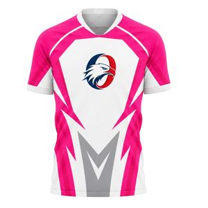 <b>Hot</b> <b>Pink</b> & White Soccer Jersey Uniform Custom Football Kit Quick Dry Team Apparel with Personalized Name Number Design - Product Image 1