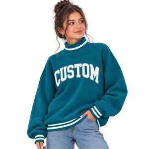 Sudadera Nueva a la Moda, Oversize, con Cuello Alto Simulado, Hombros Caídos, Mangas Largas, Corte Holgado, Estilo Urbano, Informal, para Uso Diario - Product Image 1