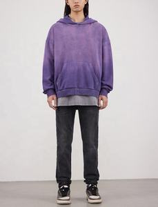 Venta al por mayor temporada de invierno Sudadera con capucha para hombre calidad superior personalizada desteñido 100% algodón-polar último diseño patrón de letras cuello con capucha - Product Image 2