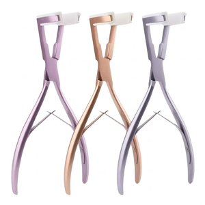 Juego de Pinzas Profesionales para Extensiones de Cabello con Acabado Metálico Pastel, Mordazas de Silicona Suave, Herramientas de Unión con Resorte - Product Image 1