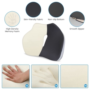 1pc Memory Foam Sciatica rilievo cuscino del sedile lavabile in lavatrice per uso aereo sedia a rotelle - Product Image 2