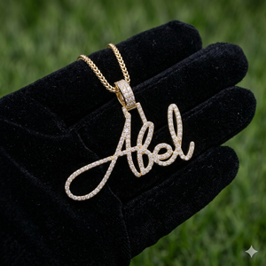 Custom Iced Cursive <b>Name</b> Pendant <b>Gold</b> Plated Moissanite Diamond <b>Necklace</b> Channel Setting Luxury Personalized Jewelry Charms Gift - Product Image 4