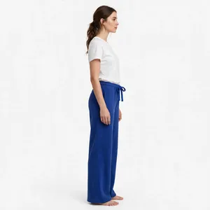 <b>Women</b> Royal Blue Wide Leg Sweatpants High Waist Drawstring <b>Lounge</b> <b>Pants</b> Relaxed Fit Soft Casual Trousers Custom Color Size and L - Product Image 2