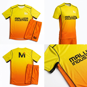 Conjunto de Uniforme de Fútbol con Diseño Personalizado y Estampado por Transferencia de Calor, Camiseta de Fútbol Transpirable, Ropa Deportiva Profesional para Equipos, UPF 50 Personalizado - Product Image 6