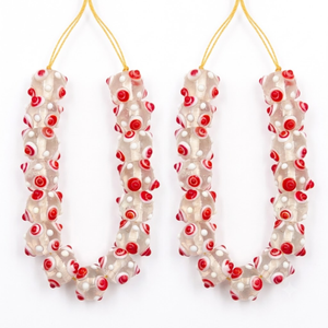 Luxury Handmade <b>Red</b> Lampwork Glass <b>Beads</b> 12mm| Artisan Floral Glass <b>Beads</b> for Bracelet Necklace Earring Making and DIY Craft - Product Image 1