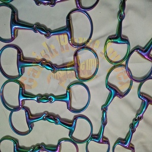 Venta al por mayor Horse Bit Rainbow Eggbutt Snaffle Horse Bits Múltiples colores Equine Ecuestrian Products Custom - Product Image 3