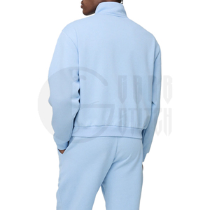 ชุดวอร์มผู้ชายสำหรับฤดูหนาว แบบลำลอง สีพื้น ระบายอากาศได้ดี ซิปครึ่งตัว ผลิตจากโพลีเอสเตอร์/คอตตอน น้ำหนักเบา มีกระเป๋าข้าง - Product Image 5