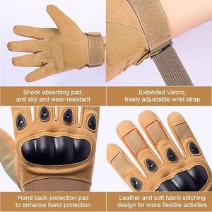 Full Finger Tactical <b>Gloves</b> Tan Polyester Non Slip Outdoor <b>Men</b> Hook And Loop Closure - Product Image 6