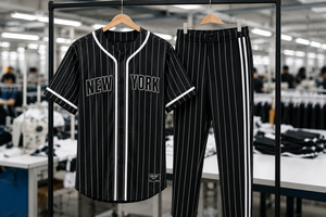 Conjunto de Uniforme de Béisbol Five B para Hombre, Jersey y Pantalones a Rayas Blancas y Negras, Transpirable, de Alta Calidad, Ropa Deportiva para Equipo Adulto - Product Image 5