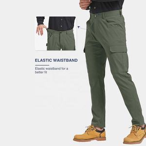 Pantalones Cargo delgados profesionales para hombre con cintura ajustable, multibolsillos, bordado personalizado e impresión para marca - Product Image 4