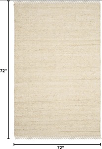 Handwoven Natural Jute <b>Rug</b> with Fringe Eco-Friendly Rustic Area Carpet - Product Image 5