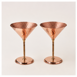 Wholesale Eco-Friendly Solid <b>Copper</b> Martini Glasses Hammered Metal Barware Drinking <b>Cup</b> Shatterproof Vintage Wine Goblets - Product Image 3