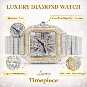 Nuevo Reloj de Pulsera Moderno para Hombre, Diseño de Esqueleto en Dos Tonos, Estilo Hip Hop, con Diamantes Moissanite de Lujo, Mecánico Automático, Fabricante Indio - Product Image 6