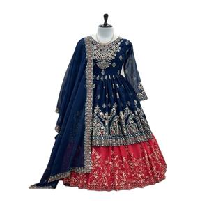 Dernier créateur Lourd Faux Georgette Broderie Séquence Travail Lahenga Costume Adultes Haute Qualité FabZone Ethnique Fête Festive Wear - Product Image 1