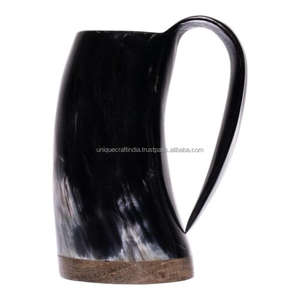 Prix usine meilleure qualité corne de buffle tasses cornes à boire inde Viking corne tasse chope avec logo de gravure personnalisé - Product Image 1