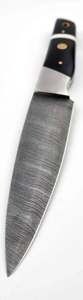 Couteau de chef artisanal en acier Damas, couteau utilitaire de cuisine avec manche en bois d'ébène noir - Product Image 4