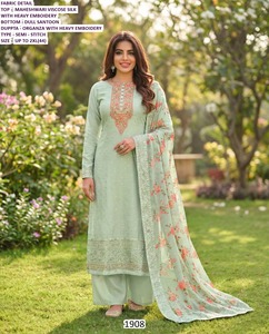 ชุดเดรสยาวแบบดั้งเดิมสำหรับผู้หญิง Rajkumari Bandhani ปักลายผ้าชีนอน แห้งเร็ว ทรงปกติ เหมาะสำหรับงานปาร์ตี้ งาน Diwali และทุกโอกาส - Product Image 4