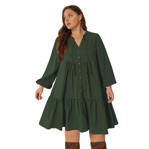 Vestido midi estampado de manga corta para mujer, vestido de verano para vacaciones - Product Image 3