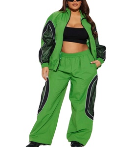Fashion Ladies Fitness Wear Two Piece Set Loose Fit Outdoor Running Casual Elastic Windbreaker <b>Tracksuit</b> For Women 2026 - Product Image 2